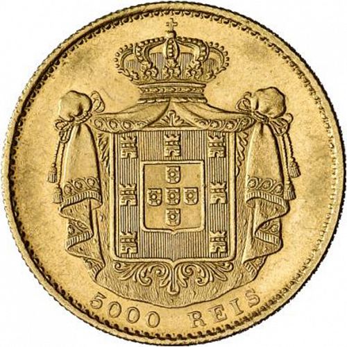 5000 Réis ( Meia Coroa ) Reverse Image minted in PORTUGAL in 1888 (1861-89 - Luis I)  - The Coin Database