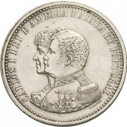 500 Réis ( Cinco Tostôes ) Obverse Image minted in PORTUGAL in 1898 (1889-08 - Carlos I)  - The Coin Database