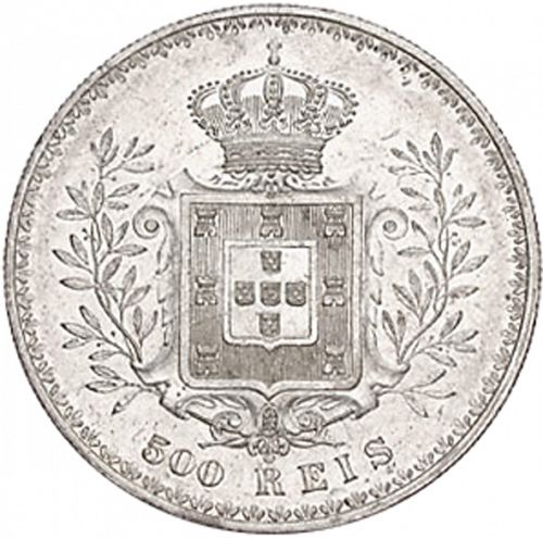 500 Réis ( Cinco Tostôes ) Reverse Image minted in PORTUGAL in 1898 (1889-08 - Carlos I)  - The Coin Database