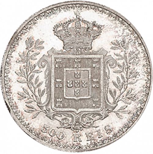 500 Réis ( Cinco Tostôes ) Reverse Image minted in PORTUGAL in 1899 (1889-08 - Carlos I)  - The Coin Database