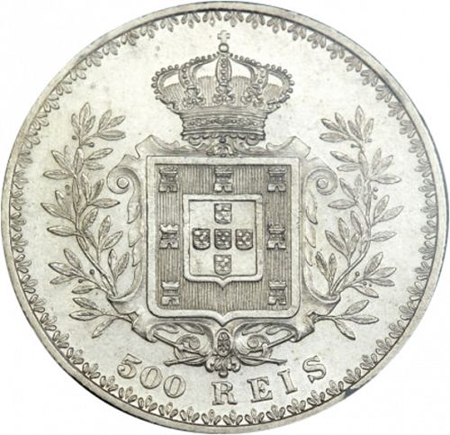 500 Réis ( Cinco Tostôes ) Reverse Image minted in PORTUGAL in 1900 (1889-08 - Carlos I)  - The Coin Database