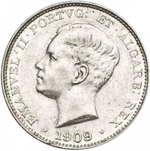 500 Réis Obverse Image minted in PORTUGAL in 1909 (1908-10 - Manuel II)  - The Coin Database