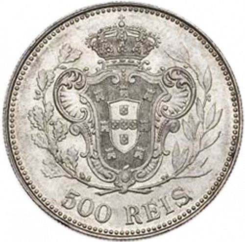 500 Réis Reverse Image minted in PORTUGAL in 1909 (1908-10 - Manuel II)  - The Coin Database