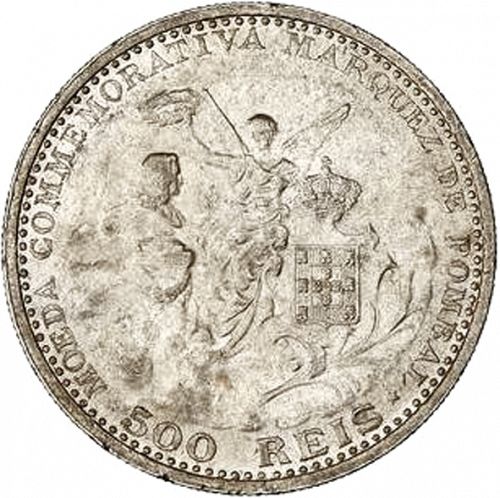 500 Réis Reverse Image minted in PORTUGAL in 1910 (1908-10 - Manuel II)  - The Coin Database