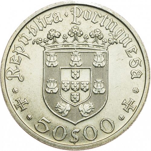 50 Escudos Obverse Image minted in PORTUGAL in 1968 (1910-01 - República)  - The Coin Database