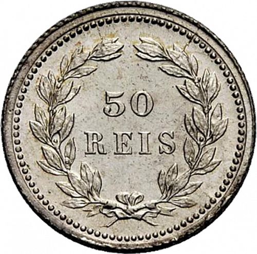 50 Réis ( Meio Tostâo ) Reverse Image minted in PORTUGAL in 1893 (1889-08 - Carlos I)  - The Coin Database