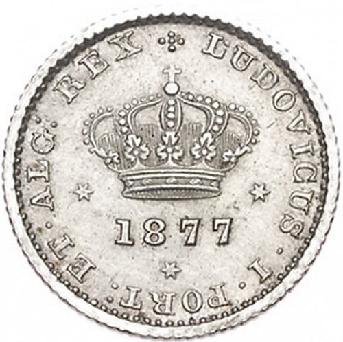 50 Réis ( Meio Tostâo ) Obverse Image minted in PORTUGAL in 1877 (1861-89 - Luis I)  - The Coin Database