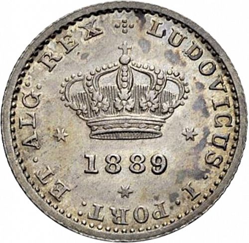 50 Réis ( Meio Tostâo ) Obverse Image minted in PORTUGAL in 1889 (1861-89 - Luis I)  - The Coin Database