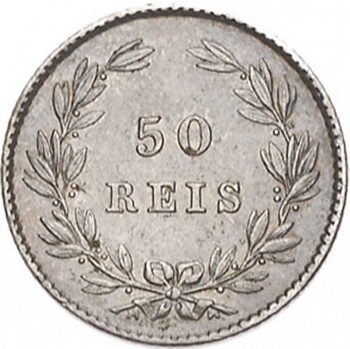 50 Réis ( Meio Tostâo ) Reverse Image minted in PORTUGAL in 1863 (1861-89 - Luis I)  - The Coin Database