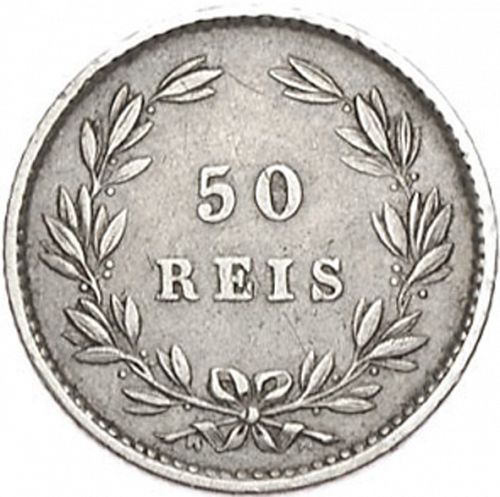 50 Réis ( Meio Tostâo ) Reverse Image minted in PORTUGAL in 1876 (1861-89 - Luis I)  - The Coin Database