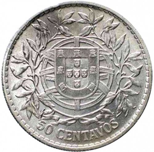 50 Centavos Reverse Image minted in PORTUGAL in 1913 (1910-01 - República)  - The Coin Database