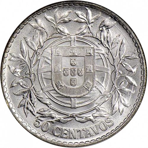50 Centavos Reverse Image minted in PORTUGAL in 1916 (1910-01 - República)  - The Coin Database