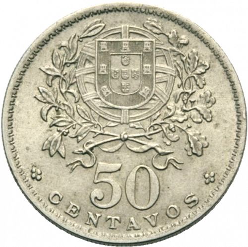 50 Centavos Reverse Image minted in PORTUGAL in 1959 (1910-01 - República)  - The Coin Database