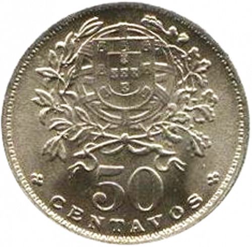 50 Centavos Reverse Image minted in PORTUGAL in 1962 (1910-01 - República)  - The Coin Database