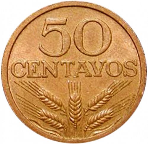 50 Centavos Reverse Image minted in PORTUGAL in 1970 (1910-01 - República)  - The Coin Database
