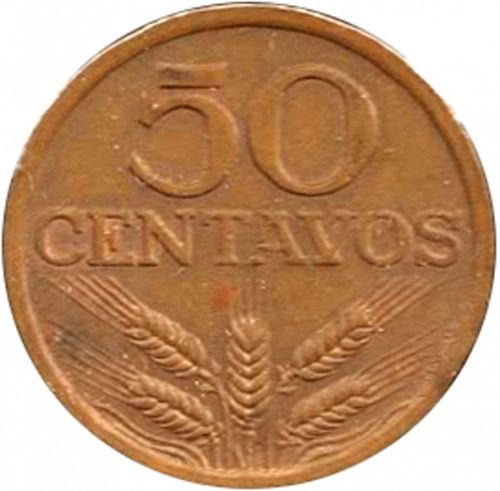 50 Centavos Reverse Image minted in PORTUGAL in 1972 (1910-01 - República)  - The Coin Database