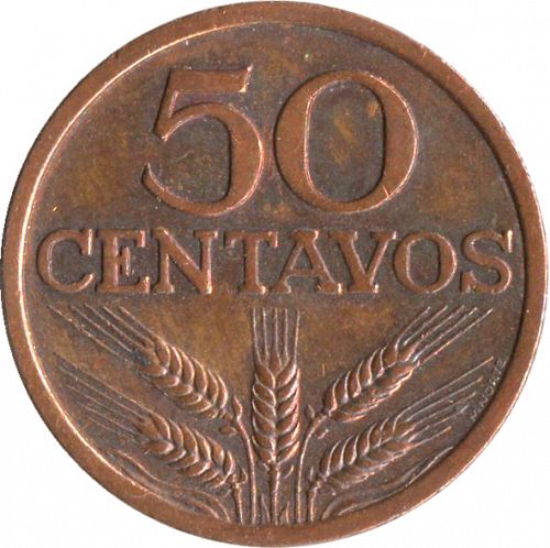 50 Centavos Reverse Image minted in PORTUGAL in 1974 (1910-01 - República)  - The Coin Database