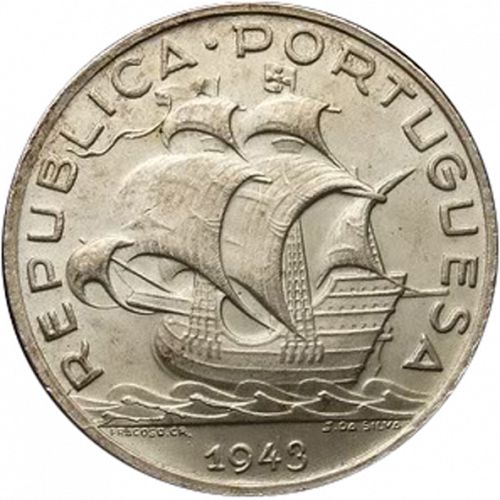 5 Escudos Obverse Image minted in PORTUGAL in 1943 (1910-01 - República)  - The Coin Database