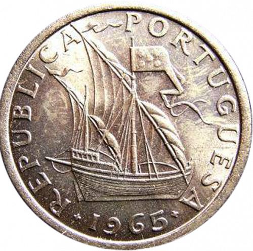5 Escudos Obverse Image minted in PORTUGAL in 1965 (1910-01 - República)  - The Coin Database