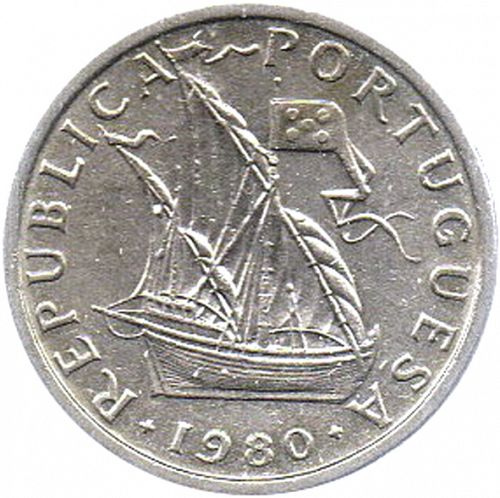 5 Escudos Obverse Image minted in PORTUGAL in 1980 (1910-01 - República)  - The Coin Database