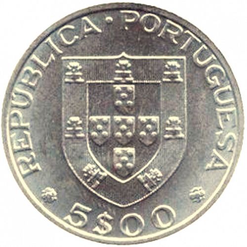 5 Escudos Obverse Image minted in PORTUGAL in N/D (1910-01 - República)  - The Coin Database