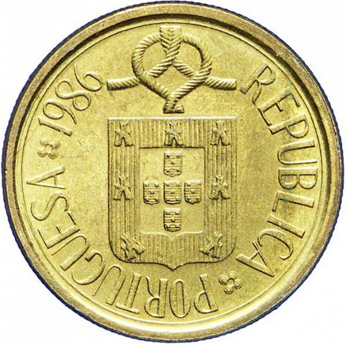 5 Escudos Obverse Image minted in PORTUGAL in 1986 (1986-01 - República <small> - New Design</small>)  - The Coin Database