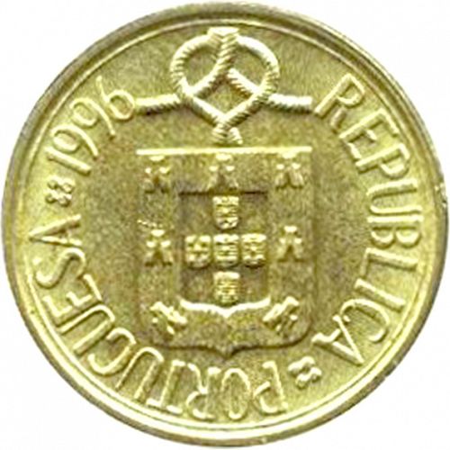 5 Escudos Obverse Image minted in PORTUGAL in 1996 (1986-01 - República <small> - New Design</small>)  - The Coin Database