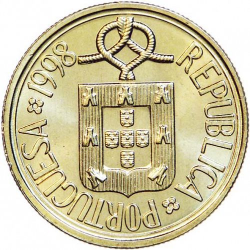 5 Escudos Obverse Image minted in PORTUGAL in 1998 (1986-01 - República <small> - New Design</small>)  - The Coin Database