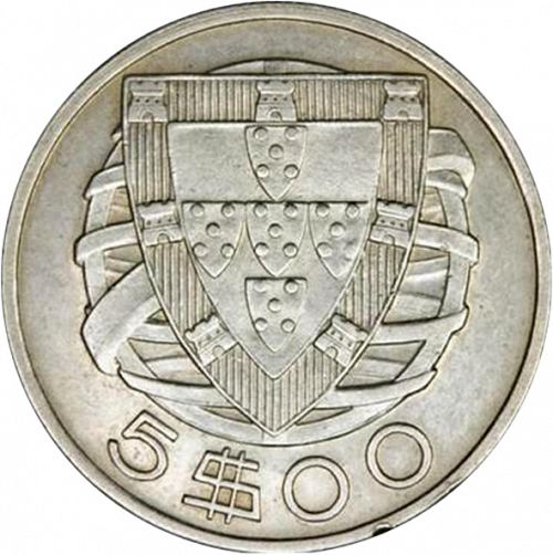 5 Escudos Reverse Image minted in PORTUGAL in 1932 (1910-01 - República)  - The Coin Database