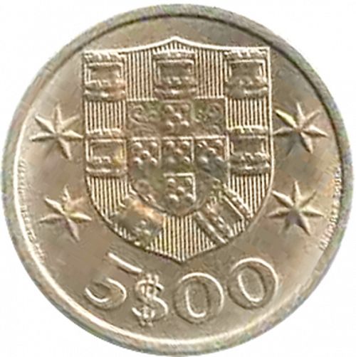 5 Escudos Reverse Image minted in PORTUGAL in 1967 (1910-01 - República)  - The Coin Database