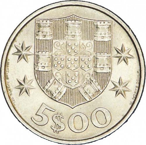 5 Escudos Reverse Image minted in PORTUGAL in 1979 (1910-01 - República)  - The Coin Database