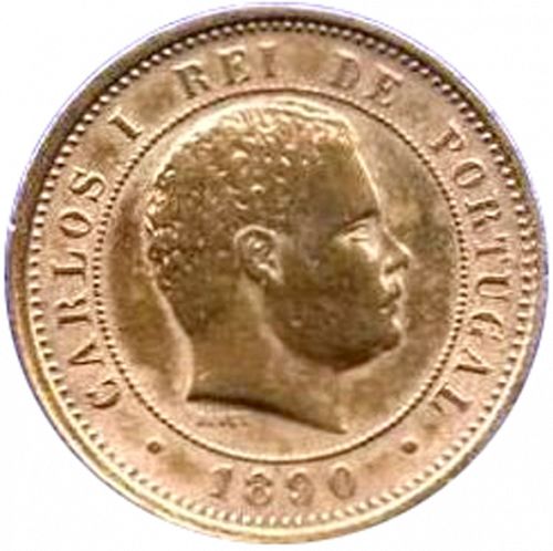 5 Réis Obverse Image minted in PORTUGAL in 1890 (1889-08 - Carlos I)  - The Coin Database