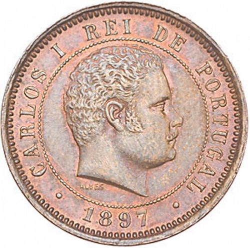 5 Réis Obverse Image minted in PORTUGAL in 1897 (1889-08 - Carlos I)  - The Coin Database