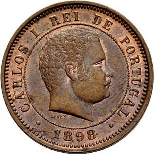 5 Réis Obverse Image minted in PORTUGAL in 1898 (1889-08 - Carlos I)  - The Coin Database