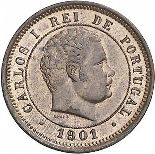5 Réis Obverse Image minted in PORTUGAL in 1901 (1889-08 - Carlos I)  - The Coin Database
