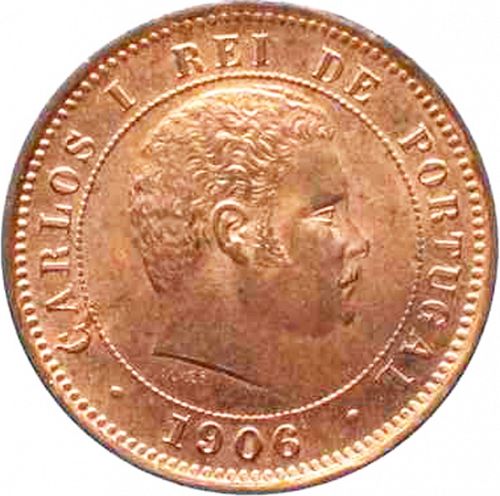 5 Réis Obverse Image minted in PORTUGAL in 1906 (1889-08 - Carlos I)  - The Coin Database