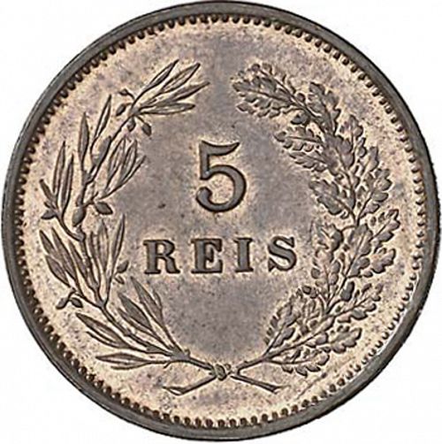 5 Réis Reverse Image minted in PORTUGAL in 1901 (1889-08 - Carlos I)  - The Coin Database