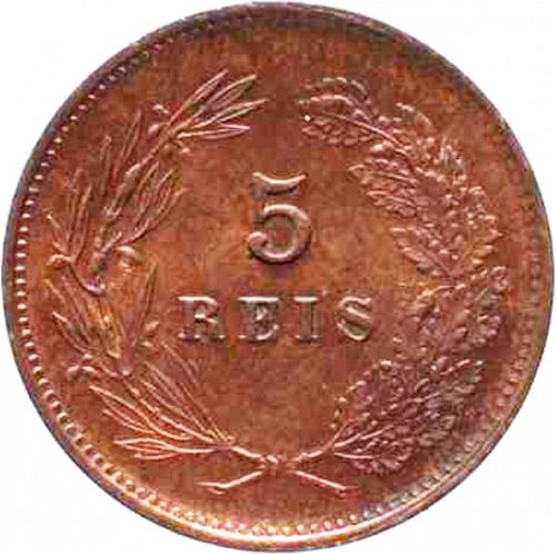 5 Réis Reverse Image minted in PORTUGAL in 1906 (1889-08 - Carlos I)  - The Coin Database