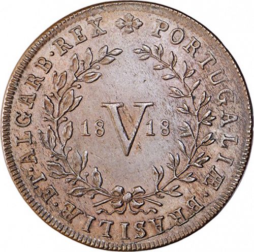 5 Réis Reverse Image minted in PORTUGAL in 1818 (1816-26 - Joâo VI)  - The Coin Database