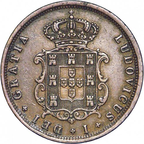 5 Réis Obverse Image minted in PORTUGAL in 1868 (1861-89 - Luis I)  - The Coin Database