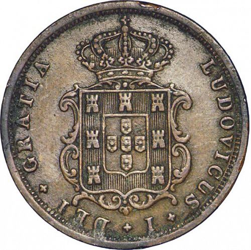 5 Réis Obverse Image minted in PORTUGAL in 1875 (1861-89 - Luis I)  - The Coin Database