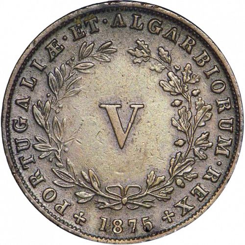 5 Réis Reverse Image minted in PORTUGAL in 1875 (1861-89 - Luis I)  - The Coin Database