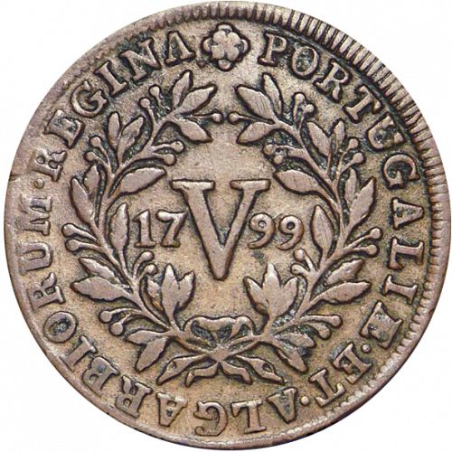 5 Réis Reverse Image minted in PORTUGAL in 1799 (1786-99 - Maria I)  - The Coin Database