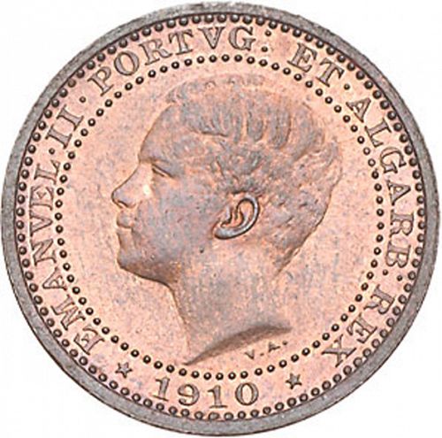 5 Réis Obverse Image minted in PORTUGAL in 1910 (1908-10 - Manuel II)  - The Coin Database