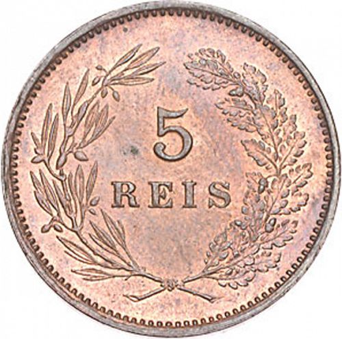 5 Réis Reverse Image minted in PORTUGAL in 1910 (1908-10 - Manuel II)  - The Coin Database
