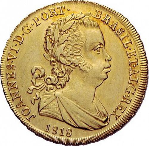 6400 Réis ( Peça ) Obverse Image minted in PORTUGAL in 1818 (1816-26 - Joâo VI)  - The Coin Database