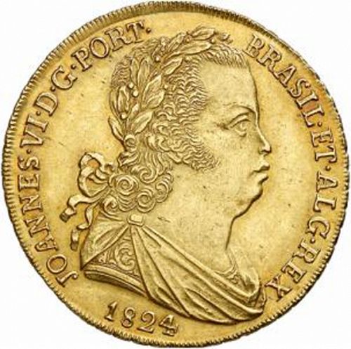 6400 Réis ( Peça ) Obverse Image minted in PORTUGAL in 1824 (1816-26 - Joâo VI)  - The Coin Database