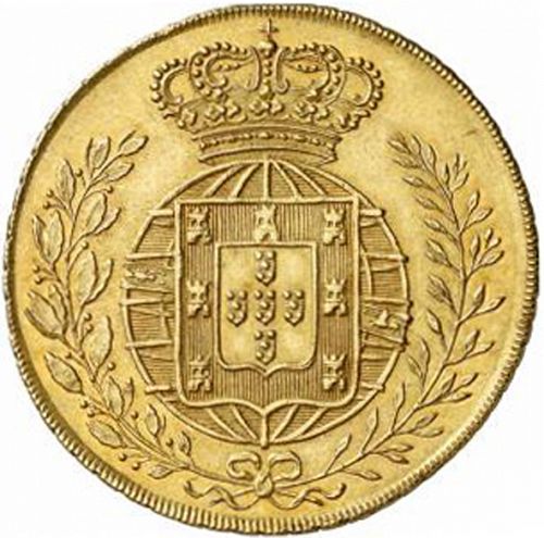 6400 Réis ( Peça ) Reverse Image minted in PORTUGAL in 1824 (1816-26 - Joâo VI)  - The Coin Database