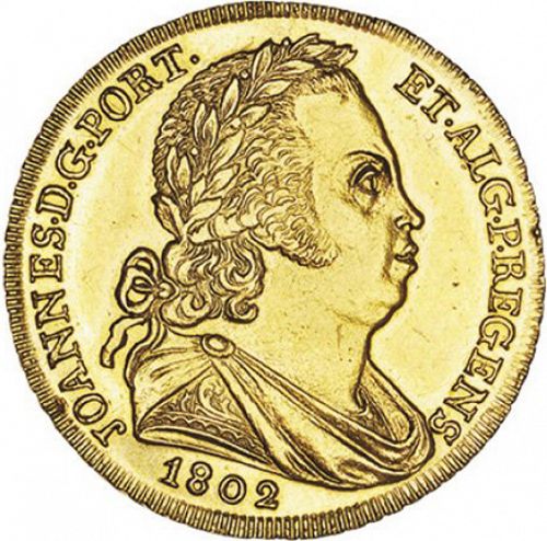 6400 Réis ( Peça ) Obverse Image minted in PORTUGAL in 1802 (1799-16 - Joâo <small>- Príncipe Regente</small>)  - The Coin Database