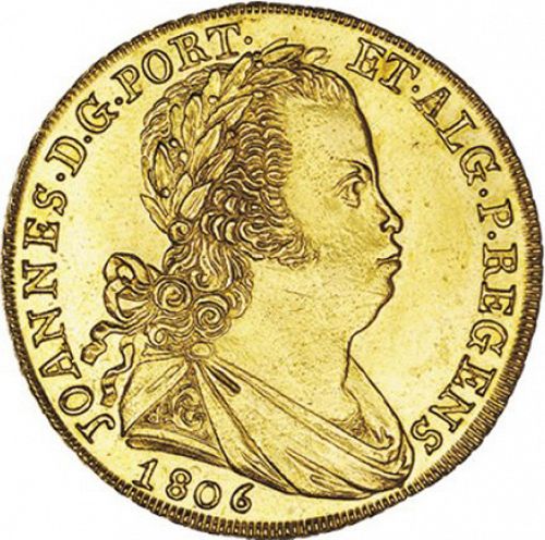 6400 Réis ( Peça ) Obverse Image minted in PORTUGAL in 1806 (1799-16 - Joâo <small>- Príncipe Regente</small>)  - The Coin Database